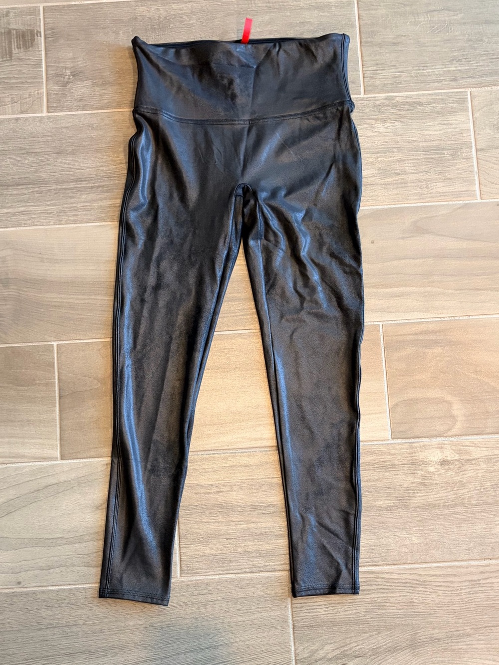 SPANX Women’s Faux-Leather Black High-Waist Leggings